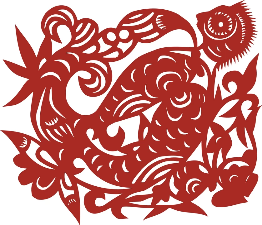 中国风中式传统喜庆民俗人物动物窗花剪纸插画边框AI矢量PNG素材【1240】